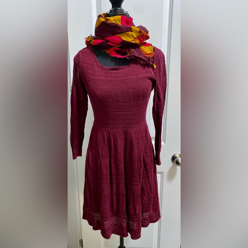 Burgundy casual dress